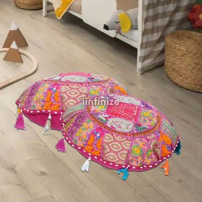 iinfinize Embroidered Cushions Cover(Pack of 2, 40 cm*40 cm, Pink)
