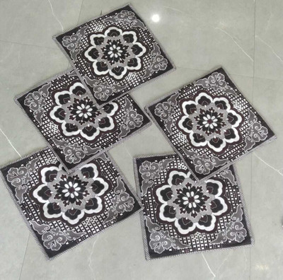 PM HOME DÉCOR Polycotton Cushions Cover(Pack of 5, 16 cm*16 cm, Black)
