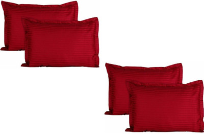 Sosha Polyester Pillows Cover(Pack of 4, 68 cm*43 cm, Maroon)