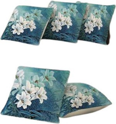 Rudsdecor Printed Cushions Cover(Pack of 5, 40 cm*40 cm, Blue, White)