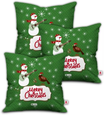 Indigifts Satin Cushions Cover(Pack of 3, 45 cm*45 cm, Green)