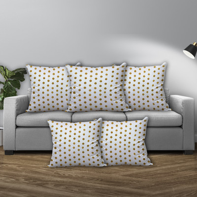 Avirons Silk Cushions Cover(40 cm*40 cm, Pack of 5, White)