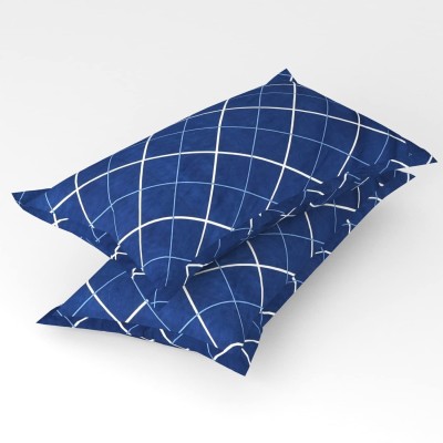 PKSM Creation Microfiber Pillows Cover(Pack of 2, 46 cm*71 cm, Dark Blue)