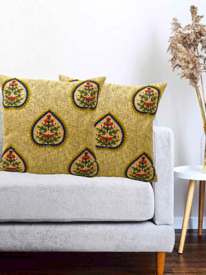 Vinayaka Fab Cotton Cushions Cover(40 cm*40 cm, Pack of 2, Peach)