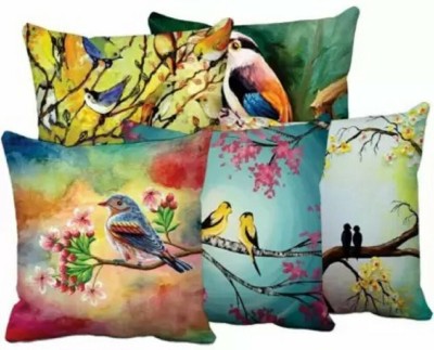 MYSTON Abstract Cushions Cover(Pack of 5, 40 cm*40 cm, Green, Yellow, Beige)