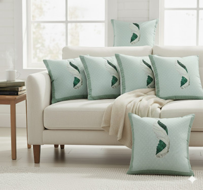 CHOICE FIRST HUB Velvet Cushions Cover(40 cm*40 cm, Pack of 5, Light Blue)