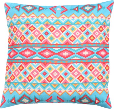 Alina decor Printed Cushions Cover(Pack of 2, 45.72 cm*45.72 cm, Light Blue, Peach, Yellow)