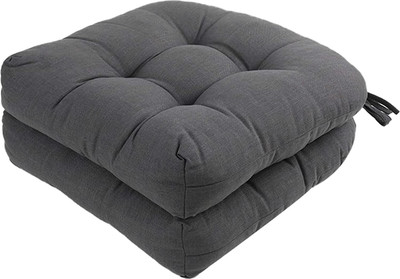 Slatters Be Royal Store Microfibre Solid Chair Pad Pack of 2(Grey)