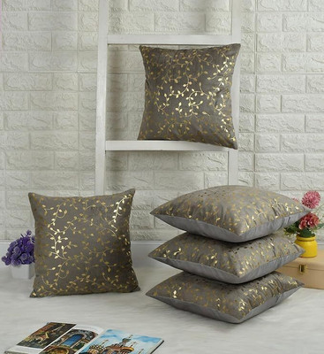 TEXIVA Velvet Cushions & Pillows Cover(46 cm*46 cm, Pack of 5, Grey)