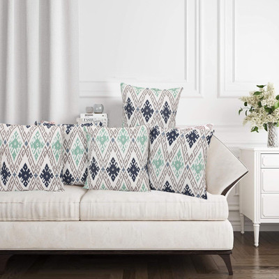 Go Texstylers Cotton Cushions Cover(50 cm*50 cm, Pack of 5, Blue)