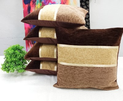 Real Desi Striped Cushions & Bolsters Cover(Pack of 5, 40 cm*40 cm, Multicolor)