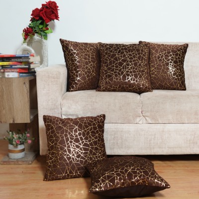 R2H2 Velvet Cushions Cover(Pack of 5, 40 cm*40 cm, Brown)