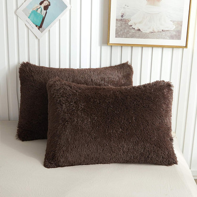 KNEFT Microfiber Pillows Cover(40 cm*55 cm, Pack of 2, Brown)
