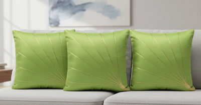 KATHRAIN Velvet Cushions & Pillows Cover(40 cm*40 cm, Pack of 3, Green)