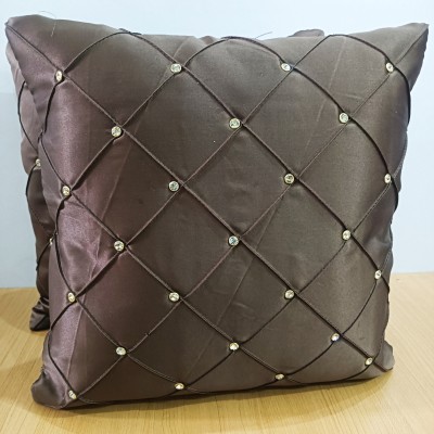 Decorline Satin Cushions & Pillows Cover(Pack of 2, 40 cm*40 cm, Brown)