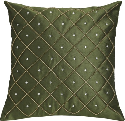 Alina decor Embroidered Cushions & Pillows Cover(Pack of 2, 40 cm*40 cm, Green)