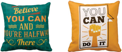 TheYaYaCafe Cotton Cushions Cover(30 cm*30 cm, Pack of 2, Multicolor)