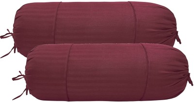 Trance Home Linen Cotton Bolsters Cover(Pack of 2, 41 cm*81 cm, Red)