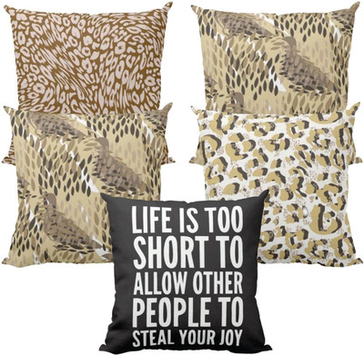 TheYaYaCafe Cotton Cushions Cover(50 cm*50 cm, Pack of 5, Multicolor)