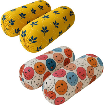 MSKtrend Cotton Bolsters Cover(81.28 cm*40.64 cm, Pack of 4, Multicolor, Yellow)