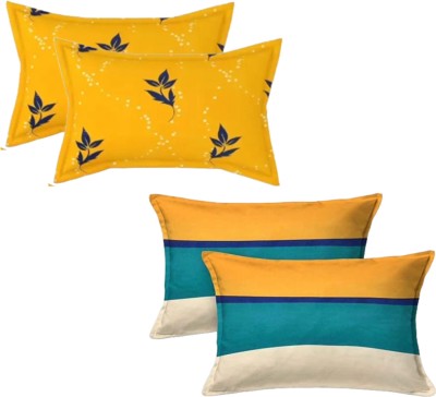 P.Rtrend Cotton Pillows Cover(Pack of 4, 40 cm*62 cm, Yellow, Multicolor)