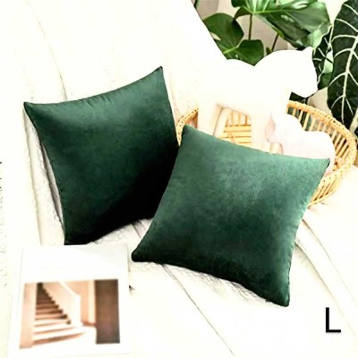 Peepal limra Velvet Cushions & Pillows Cover(Pack of 2, 55.88 cm*55.88 cm, Green)