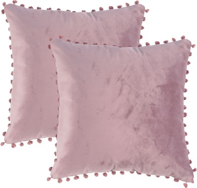 Sugarchic Plain Cushions Cover(Pack of 2, 40 cm*40 cm, Brown, Purple)