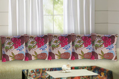 Go Texstylers Cotton Cushions & Pillows Cover(40 cm*40 cm, Pack of 5, Beige)