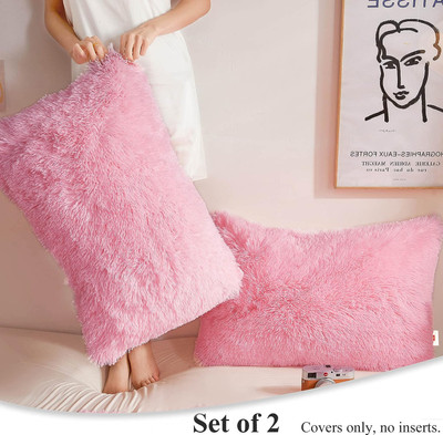 Wondershala Microfiber Pillows Cover(40 cm*55 cm, Pack of 2, Pink)