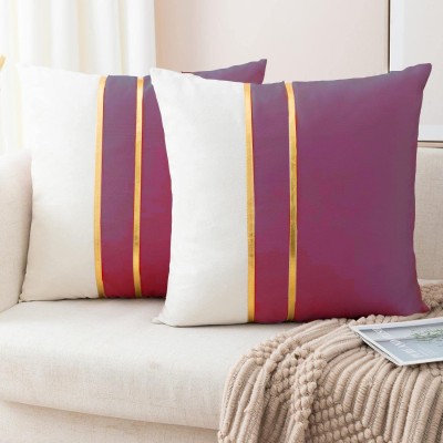 Snockers Velvet Cushions Cover(Pack of 2, 40 cm*40 cm, Purple)