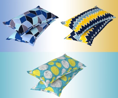 VAS COLLECTIONS Self Design Pillows Cover(Pack of 6, 50 cm*76 cm, Multicolor)