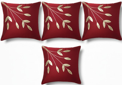 Vornexa Velvet Cushions & Pillows Cover(40 cm*40 cm, Pack of 4, Red)