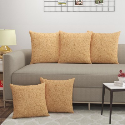 24x7 Home Store Velvet Cushions Cover(Pack of 5, 40 cm*40 cm, Beige)