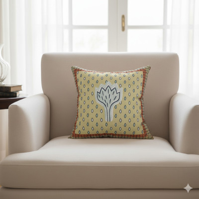 HappyKraft Cotton Cushions Cover(40 cm*40 cm, Multicolor)