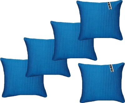FabLinen Striped Cushions Cover(Pack of 5, 30 cm*30 cm, Blue)