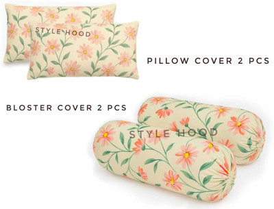 NARWAL'S COLLECTION Polycotton Bolsters Cover(40.64 cm*81.28 cm, Pack of 4, Multicolor)