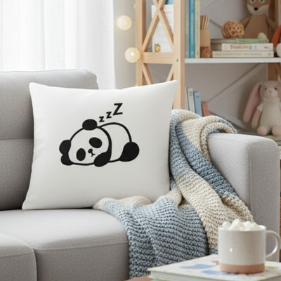 Arsha Chikankari Cotton Cushions & Pillows Cover(40 cm*40 cm, White, Black)