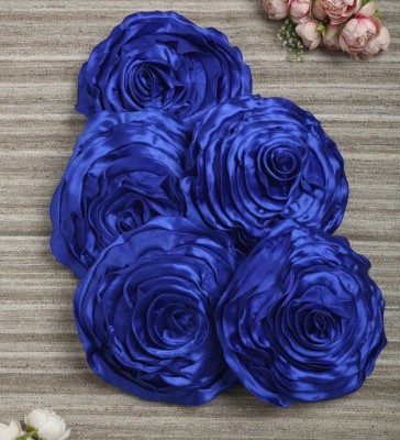 ks craft Floral Cushions Cover(Pack of 5, 40 cm*40 cm, Blue)