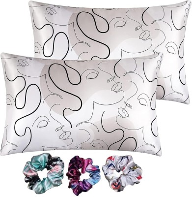 syuhag Satin Cushions & Pillows Cover(Pack of 2, 18 cm*28 cm, White)