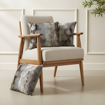 INDHOME LIFE Velvet Cushions & Pillows Cover(40 cm*40 cm, Pack of 3, Grey)