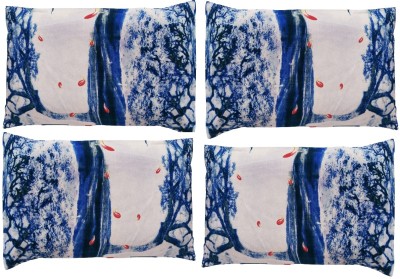 VEERA HOMES Printed Cushions & Pillows Cover(Pack of 4, 45 cm*70 cm, Blue)