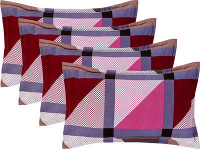 Homerica Cotton Pillows Cover(45.72 cm*71.12 cm, Pack of 4, Red)