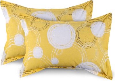 Huesland Cotton Pillows Cover(Pack of 2, 43 cm*68 cm, Yellow, White)