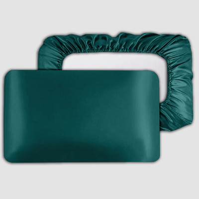 Avirons Satin Pillows Cover(45 cm*71 cm, Pack of 2, Green)