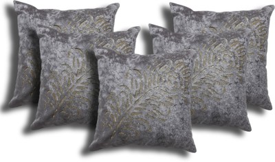 Cherry Homes Floral Cushions Cover(Pack of 5, 40 cm*40 cm, Grey)