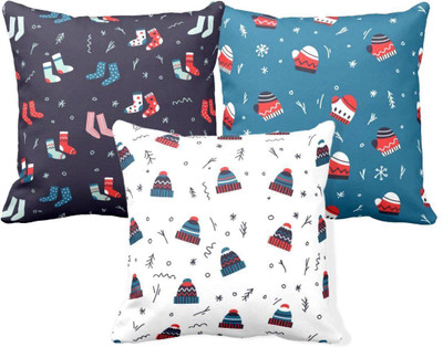 TheYaYaCafe Cotton Cushions Cover(50.8 cm*50.8 cm, Pack of 3, Multicolor)