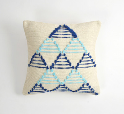 TAMANATEXTILES Cotton Cushions Cover(40 cm*40 cm, Pack of 2, Blue)