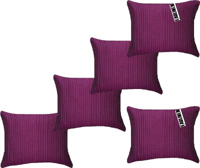 FabLinen Silk Cushions Cover(Pack of 5, 50 cm*50 cm, Purple)