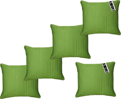 FabLinen Striped Cushions Cover(Pack of 5, 30 cm*30 cm, Light Green)