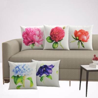 P.Rtrend Printed Cushions & Pillows Cover(Pack of 5, 40.6 cm*40.6 cm, Multicolor)